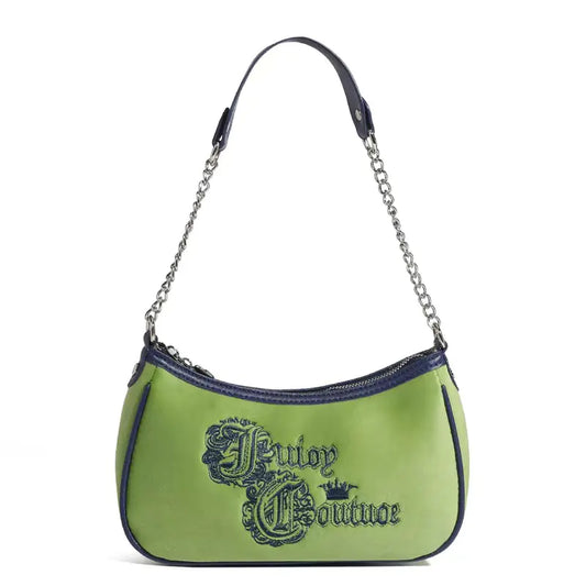 Style Loft Collection Juicy Green Apple Embroidered Saddle Bag
