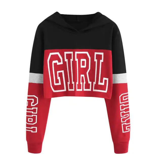 Style Loft Collection Girl Season Crop Top Hoodie Sweatshirt for Women