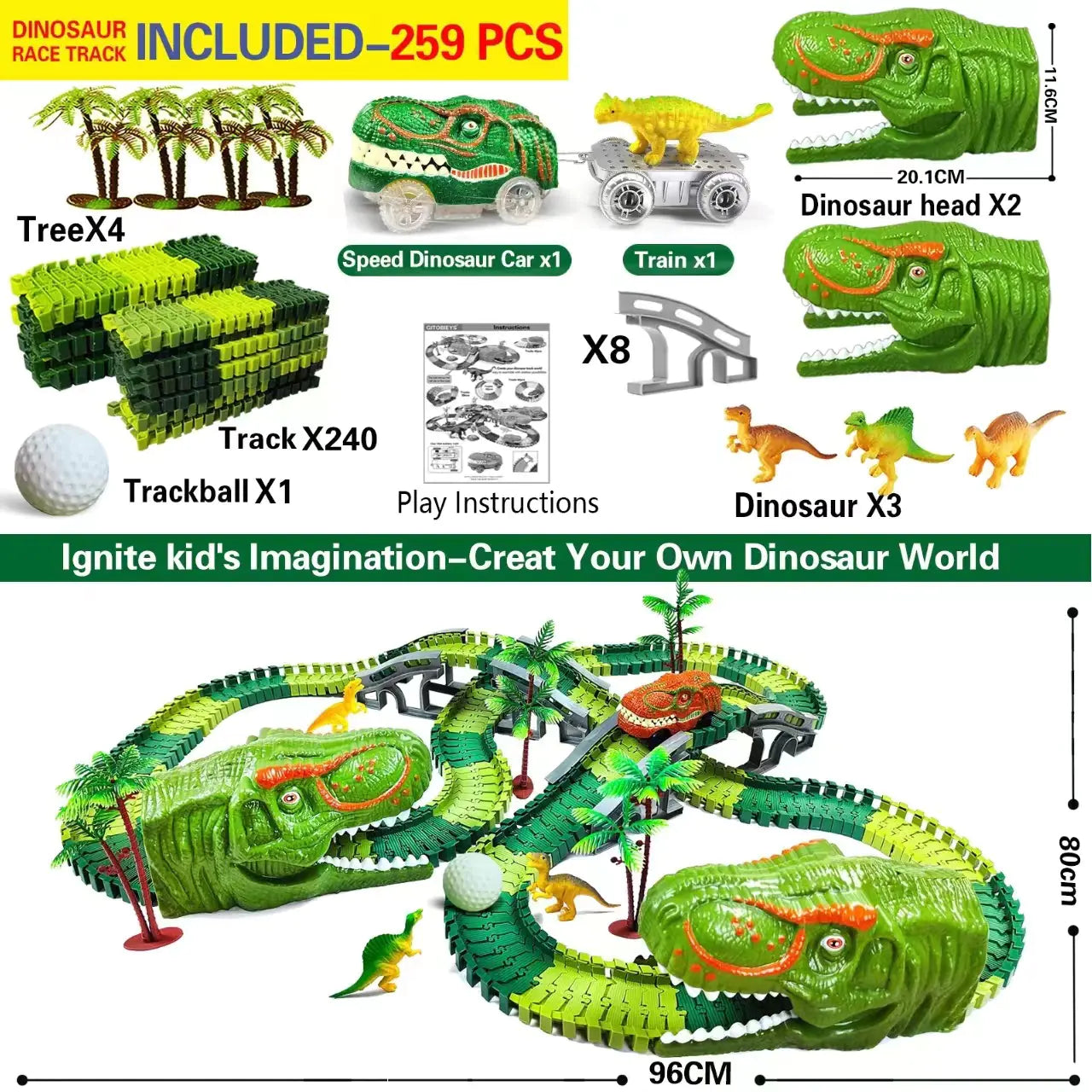 Style Loft Collection ToyStyle Electric Dinosaur Car Adventure Track