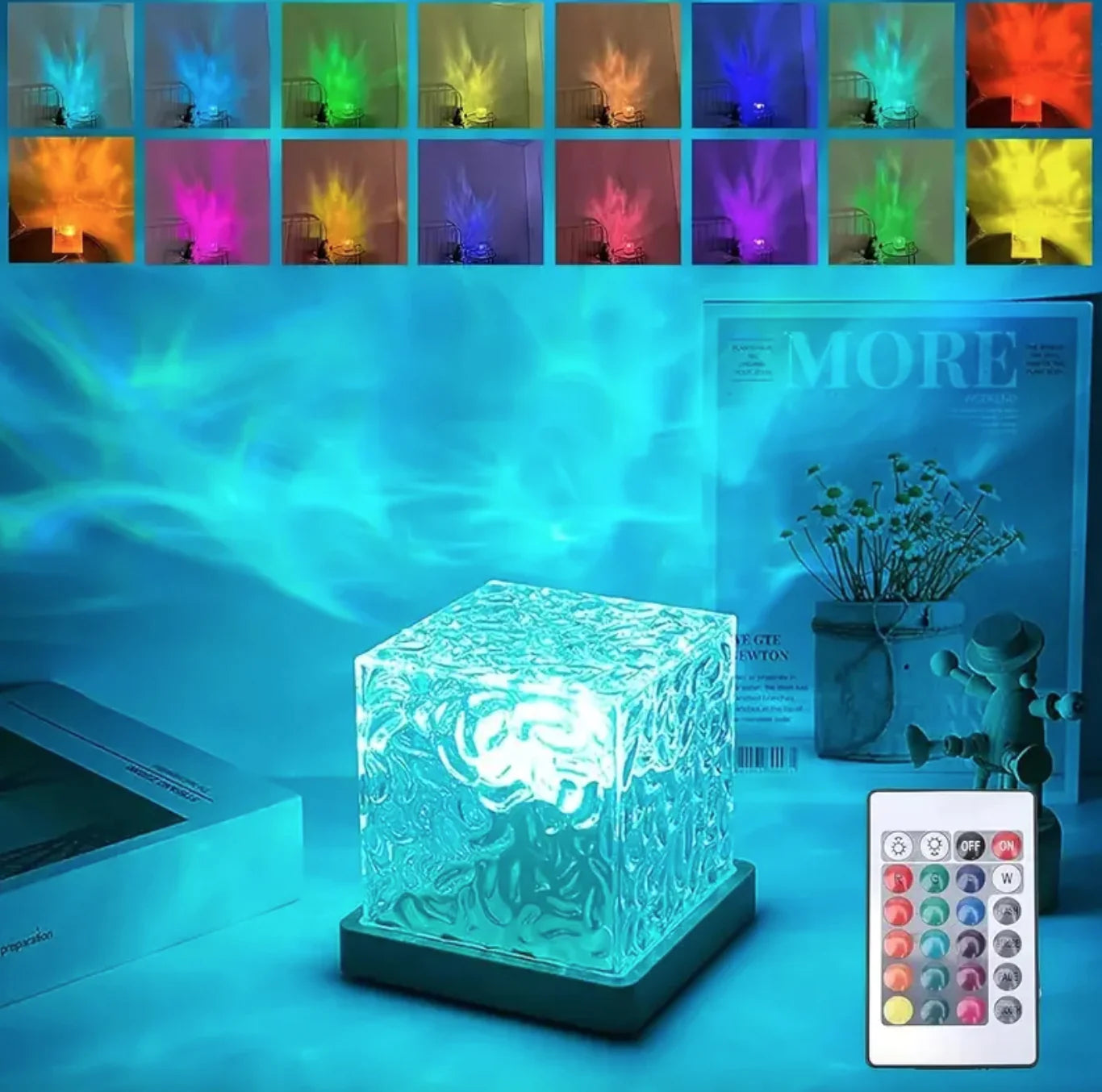 Style Loft Collection RoomStyle Kaydences Rotating 16-Color Water Wave Projector Lamp