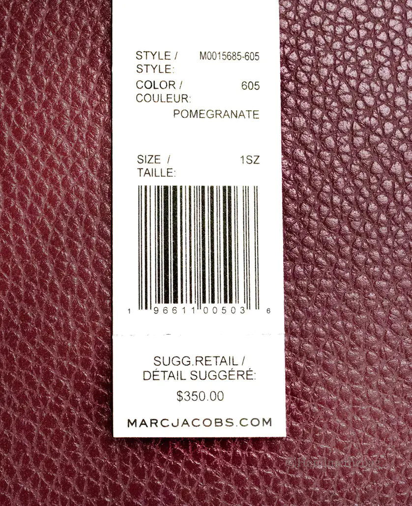 Style Loft Collection x Marc Jacobs Mini Grind Pomegranate Pebbled Leather Crossbody Tote