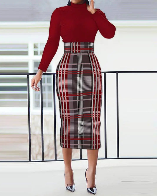 Style Loft Collection Baddie At Work Long Sleeve Split Waist Dress