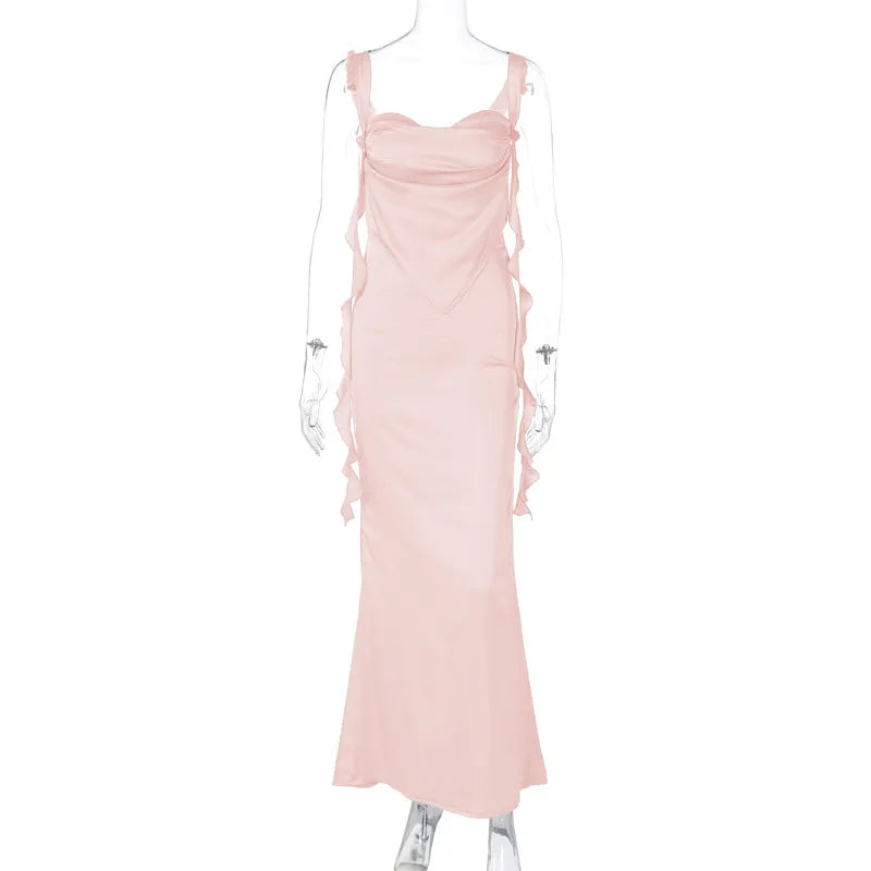 Style Loft Collection Arboretum Lights Lace Sling Ruffled Backless Ribbon Dress