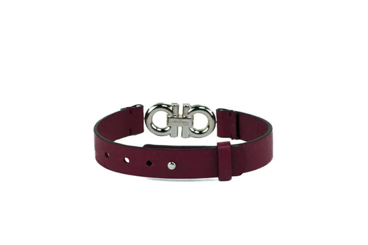 Style Loft Collection x Salvatore Ferragamo Pomegranate Reversible Double Gancini Hook Leather Bracelet