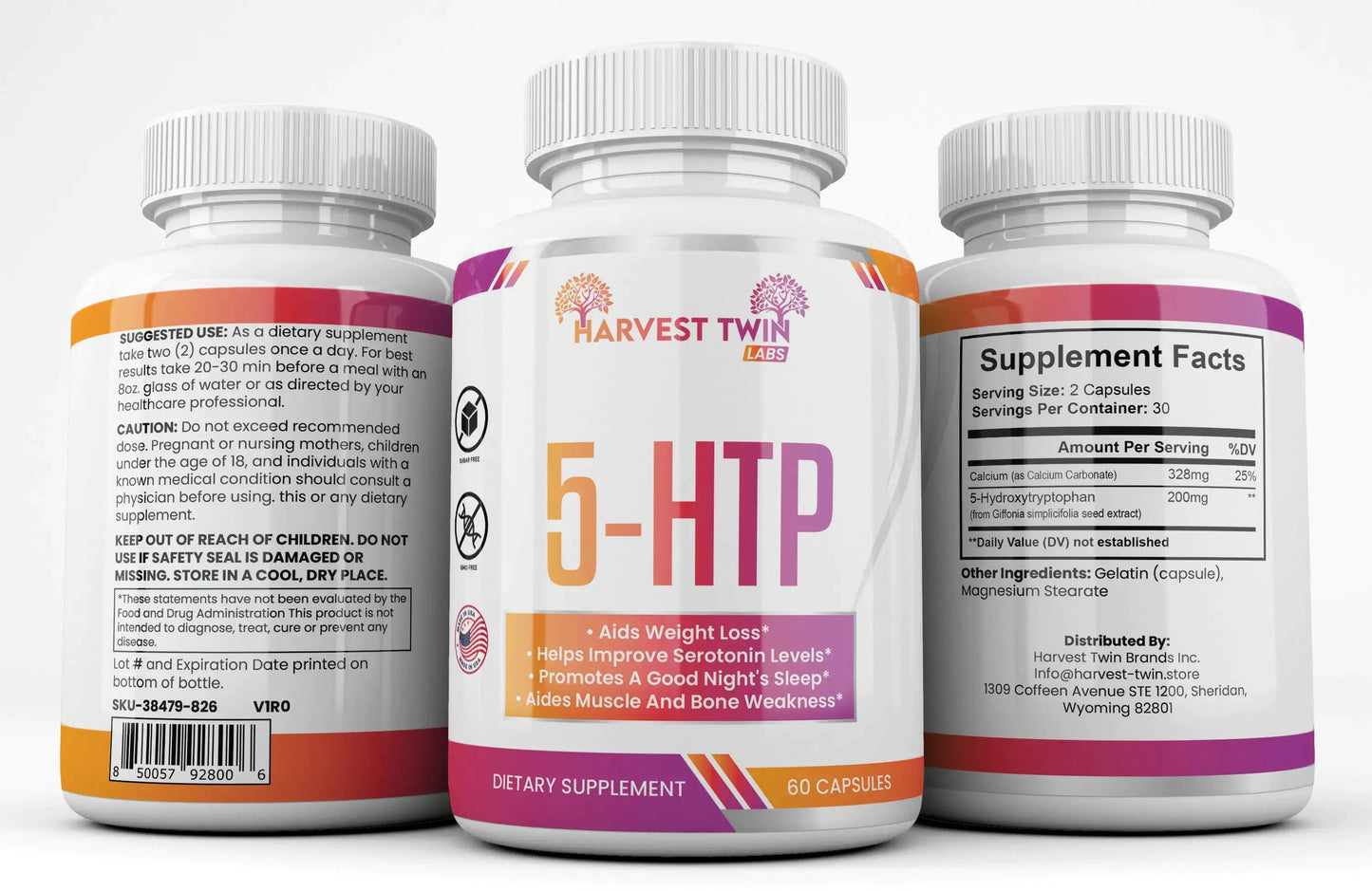 Style Loft Collection 5-HTP Mood Enhancer Supplement for Increased Serotonin, Weight Loss, Sleep, and Bones