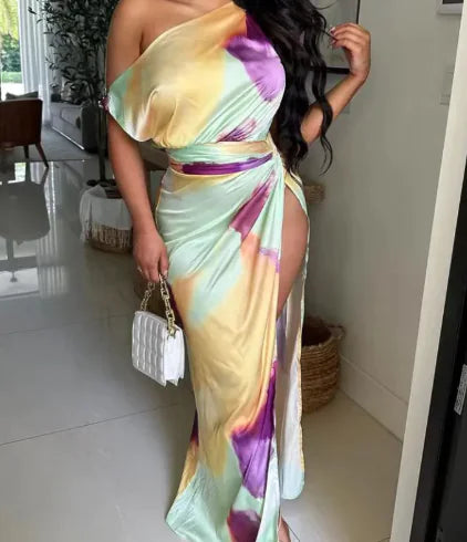 Style Loft Collection Nolario High Slit Tie-Dye Dress
