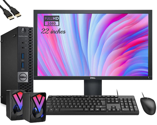 Style Loft Collection x Dell OptiPlex 5050 Micro Form Factor Mini Desktop Computer PC Setup with 22" FHD Monitor Intel Core i5-7500T 16GB RAM 512GB SSD Keyboard & Mouse WiFi Windows 10 Pro (Renewed)
