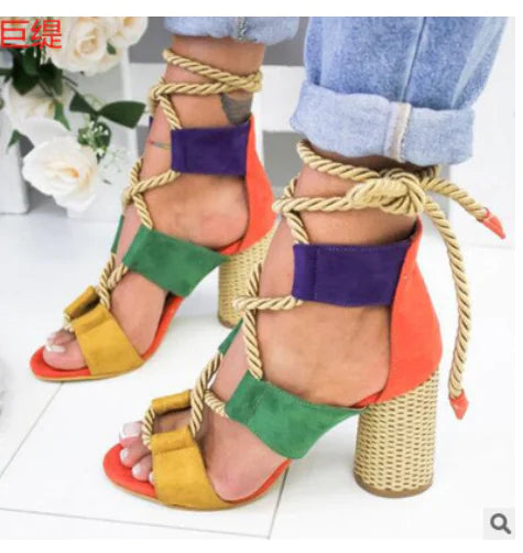 Style Loft Collection Backyard Barbecue Chunky Heel Sandals