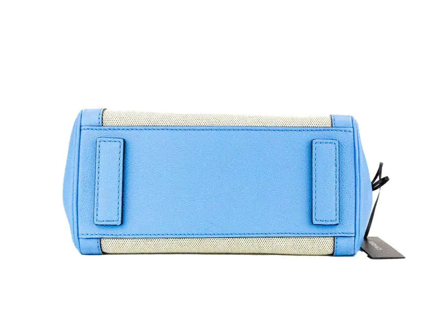 Style Loft Collection x Versace La Medusa Blue Leather Canvas Satchel Tote