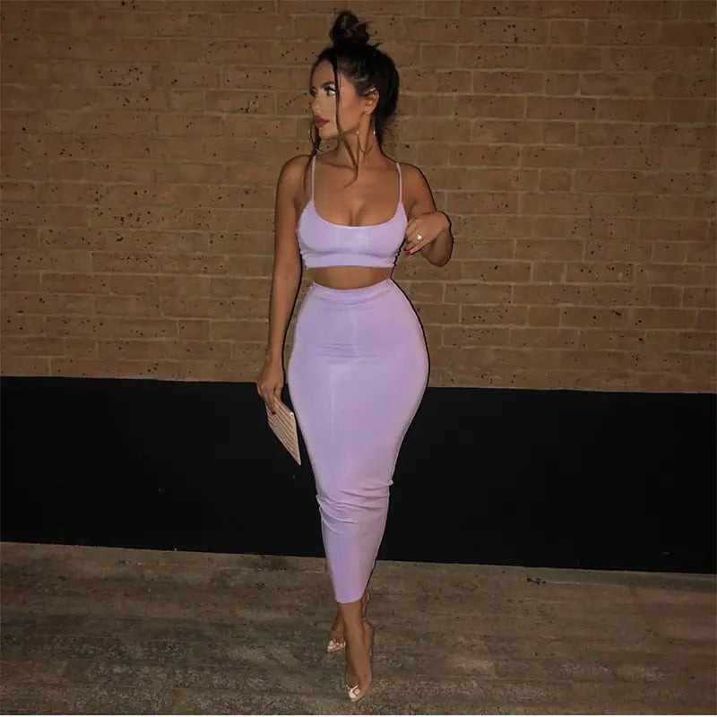Style Loft Collection Levitari Two-Piece Crop Top Dress Set