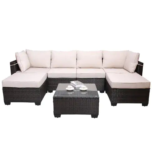 Style Loft Collection 7 Piece All-Weather Outdoor Garden Patio Furniture
