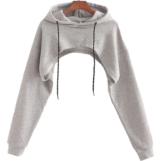 Style Loft Collection Cropped Hooded Long Sleeve Sweatshirt