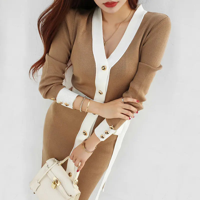 Style Loft Collection Summer in San Juan Executive-Fit Knitted Button Dress