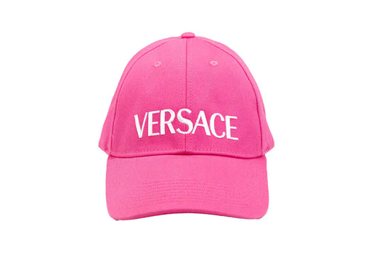 Style Loft Collection x Versace Hot Pink Cotton Embroidered Logo Adjustable Baseball Hat