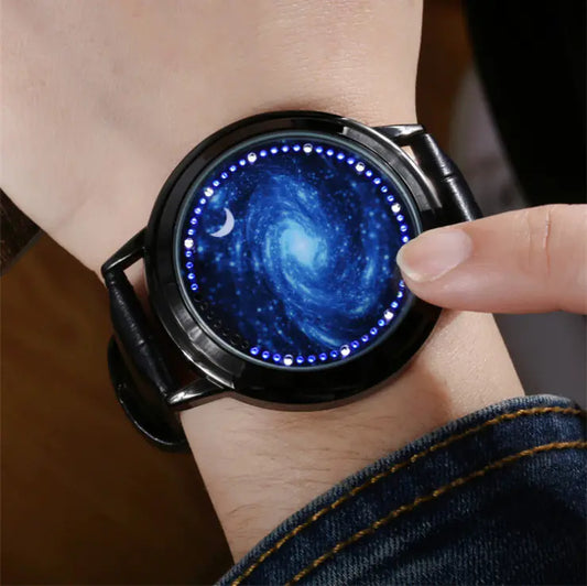 Style Loft Collection Waterproof Leather LED Touch Screen Couples Watch