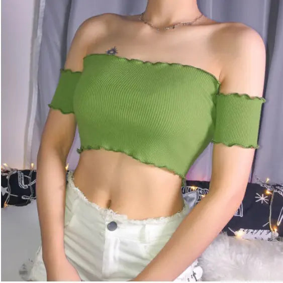 Style Loft Collection Green Mini Sleeveless Crop Top
