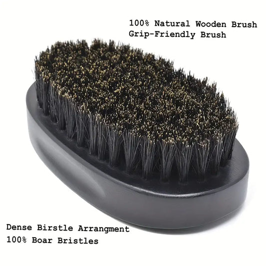 Style Loft Collection Beard Grooming Kit with Wooden Comb, Boar Bristle Brush, and Steel Scissors