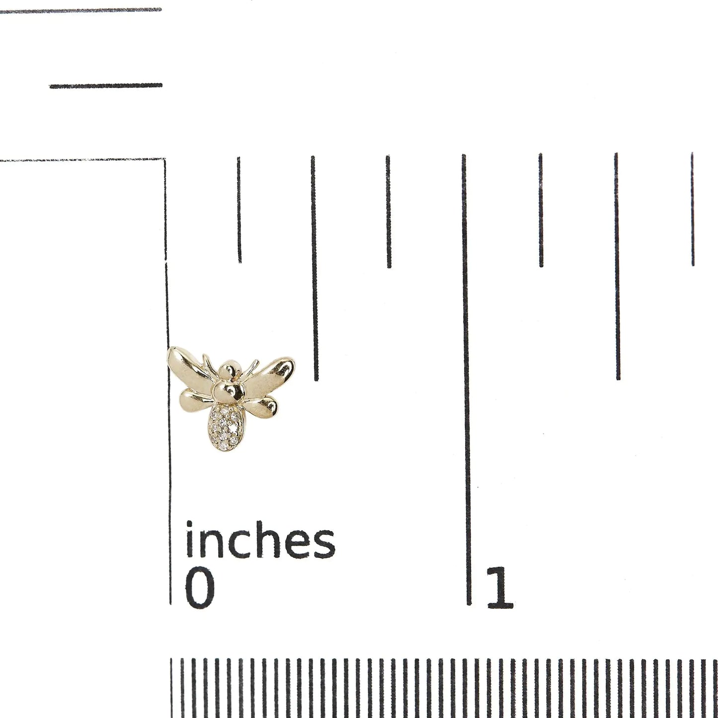 Style Loft Collection Bumble Bee 10K Yellow Gold Diamond Accented Stud Earring (H-I Color, I1-I2 Clarity)