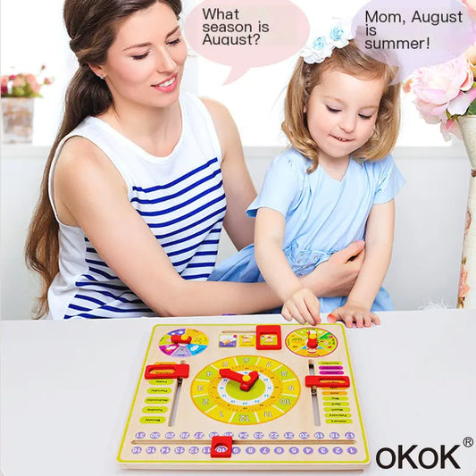 Style Loft Collection Multifunctional Learning Clock and Calendar Toy