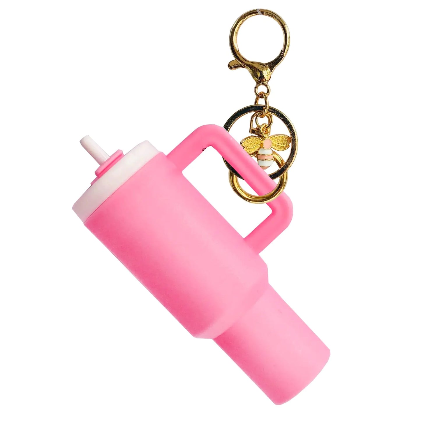Style Loft Collection Mini Stanley Cup Keychain Mini Tumbler Keychain Chapstick Holder Tiny Stanley Keychain Tumbler Cup Lip Balm Holder Keychains For Women Pink Stanley Cup Accessories