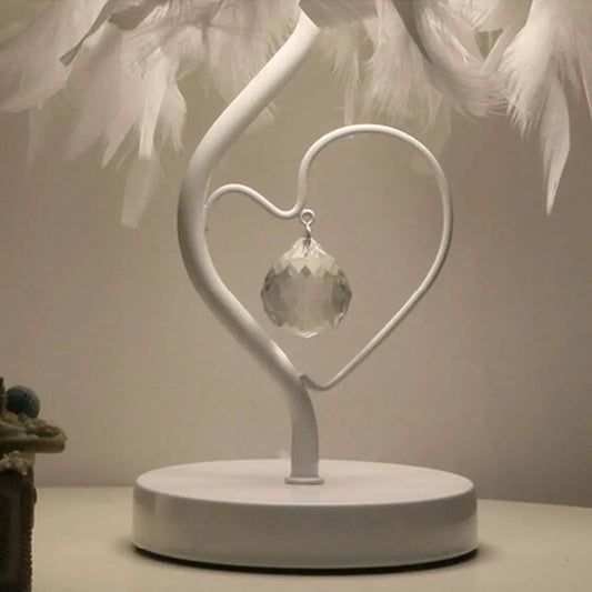 Style Loft Collection LED Feather Heart Crystal Table Lamp