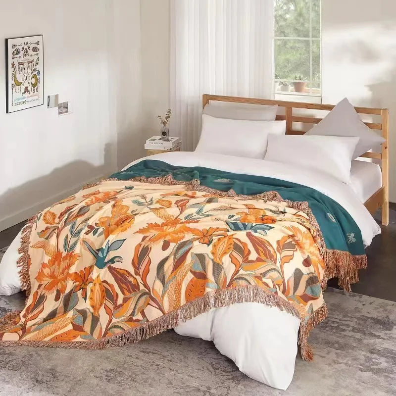Style Loft Collection Comfy Cotton Tassel Throw Blanket