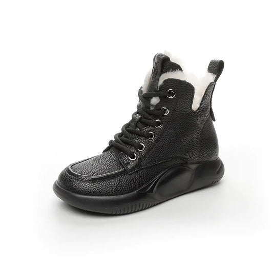 Style Loft Collection Velvet-Lined Cowhide Snow Boots