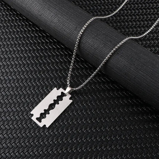 Style Loft Collection Titanium Steel Razor Blade Pendant Necklace