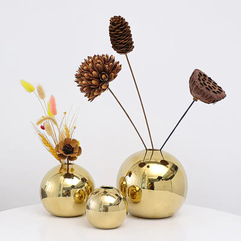 Style Loft Collection Electroplated Ceramic Gold Vase