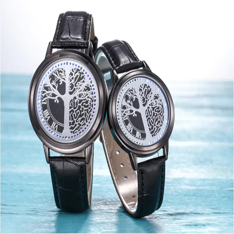 Style Loft Collection Waterproof Leather LED Touch Screen Couples Watch
