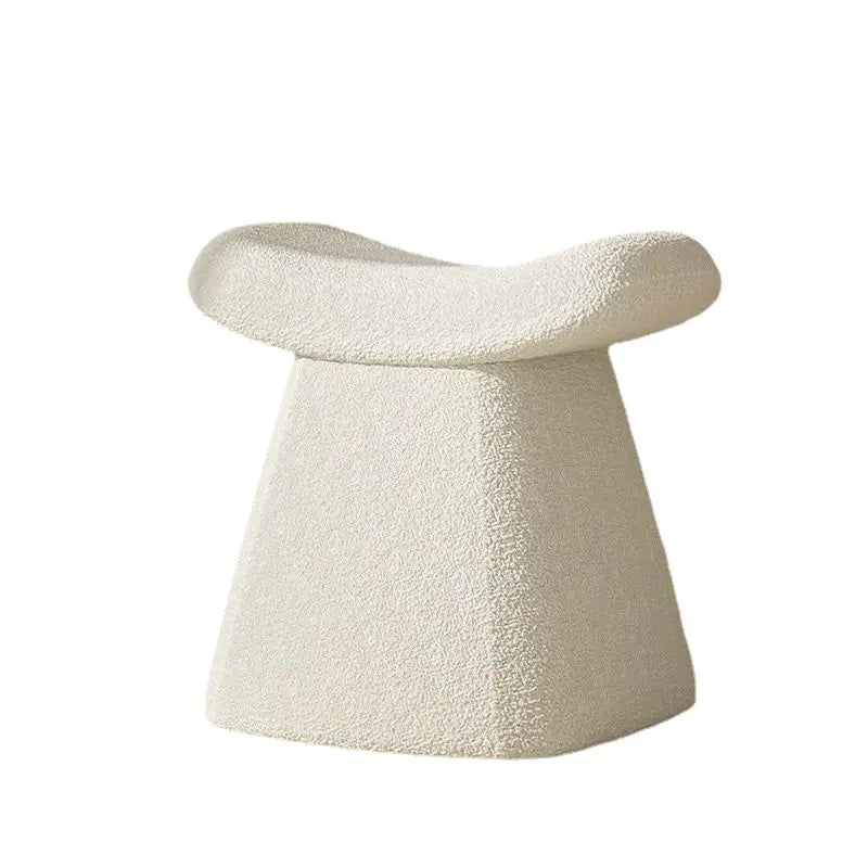 Style Loft Collection Plush Cashmere and Solid Wood Minimalist's Dream Vanity Stool