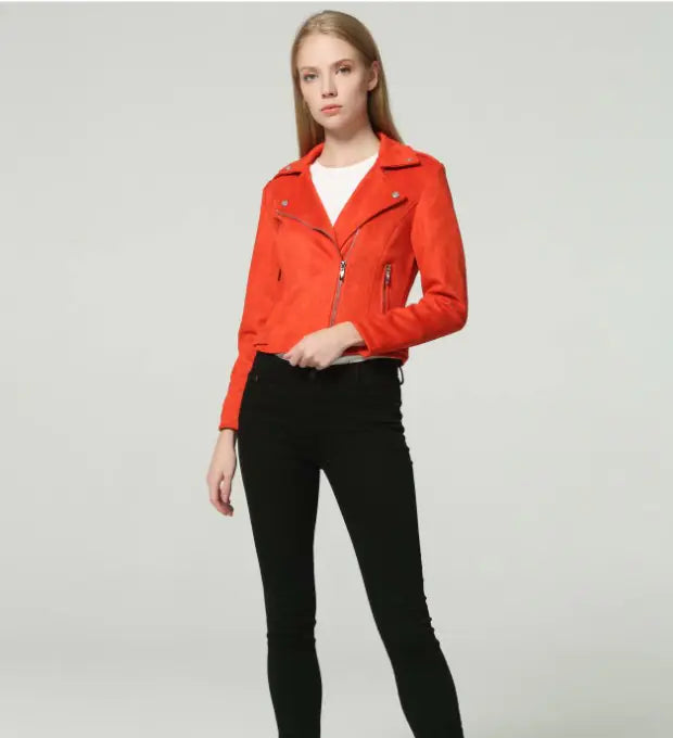 Style Loft Collection Dodge City Vegan Suede Asymmetrical Zipper Jacket