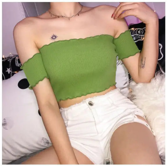 Style Loft Collection Green Mini Sleeveless Crop Top