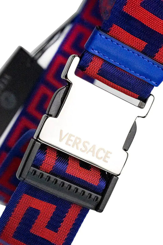 Style Loft Collection x Versace Greek Key Lapis Blue Scarlet Red Adjustable Belt