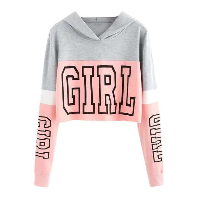 Style Loft Collection Girl Season Crop Top Hoodie Sweatshirt for Women