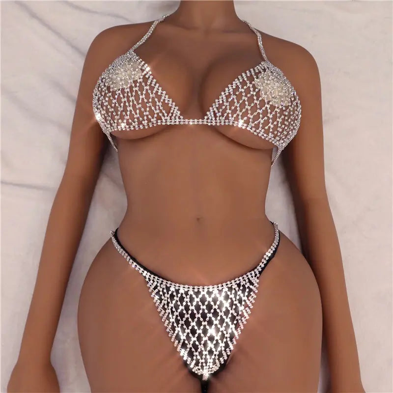 Style Loft Collection Rhinestone Bikini Set