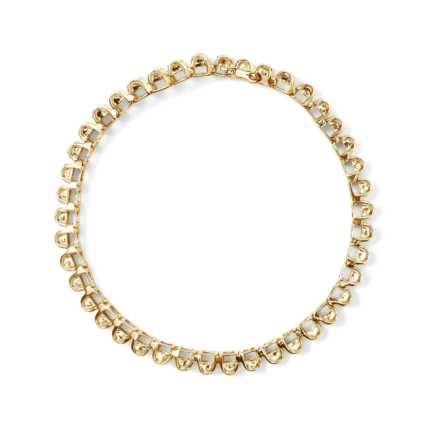 Style Loft Collection 14K Gold 5.00 Ctw Square Princess Cut White Diamond Rectangular Invisible Set Link Tennis Bracelet (H-I Color, SI2-I1 Clarity) - 7.25” Inches
