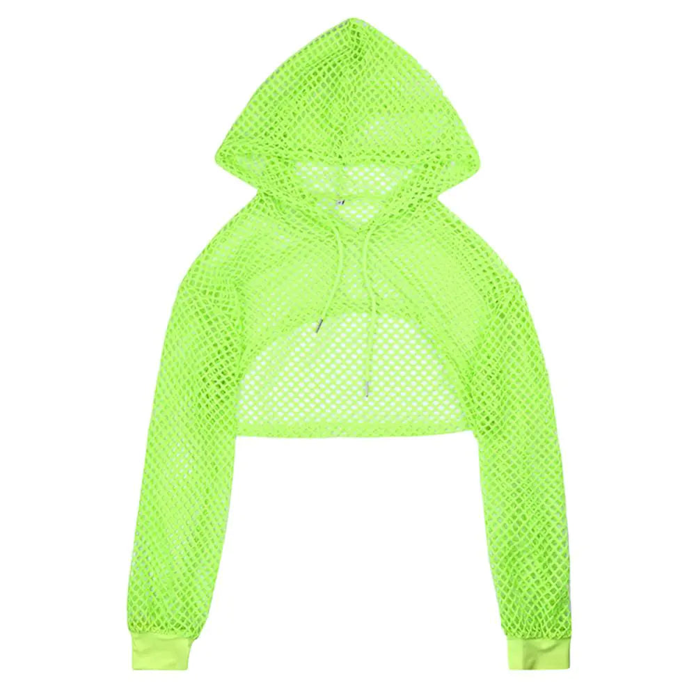 Style Loft Collection Push 2 Start Fishnet Crop Tank Top Hoodie