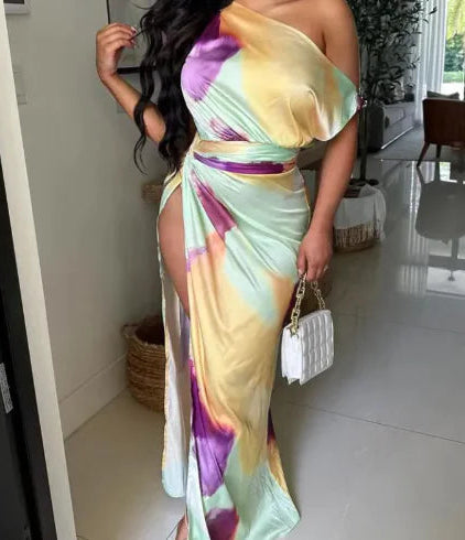 Style Loft Collection Nolario High Slit Tie-Dye Dress