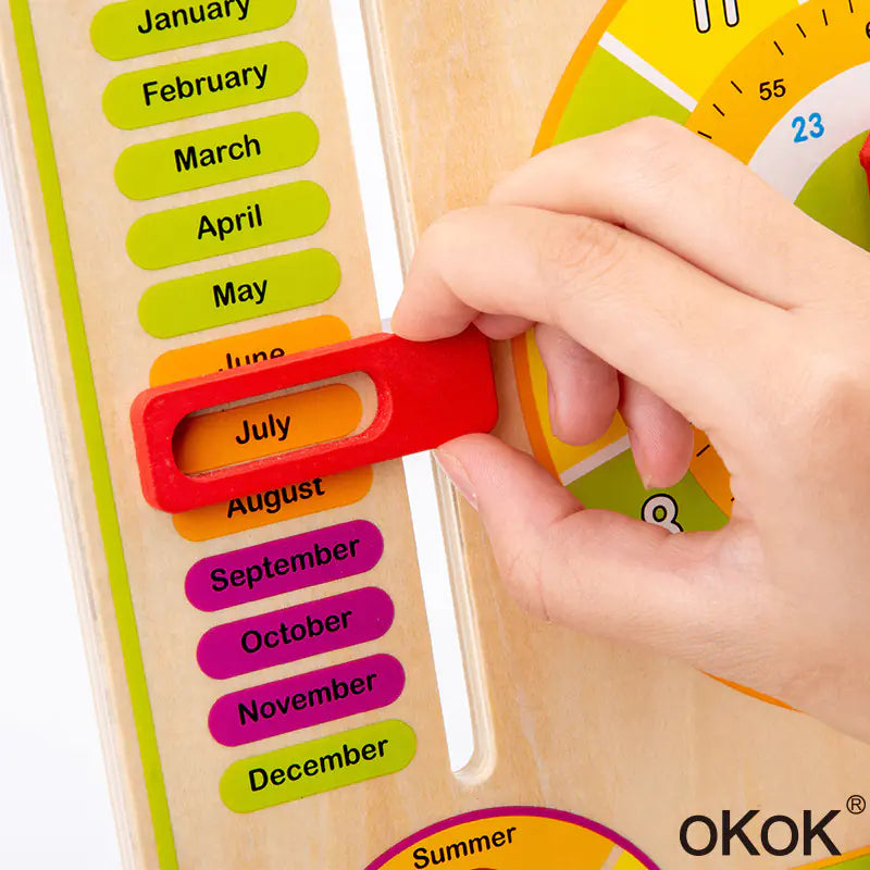 Style Loft Collection Multifunctional Learning Clock and Calendar Toy