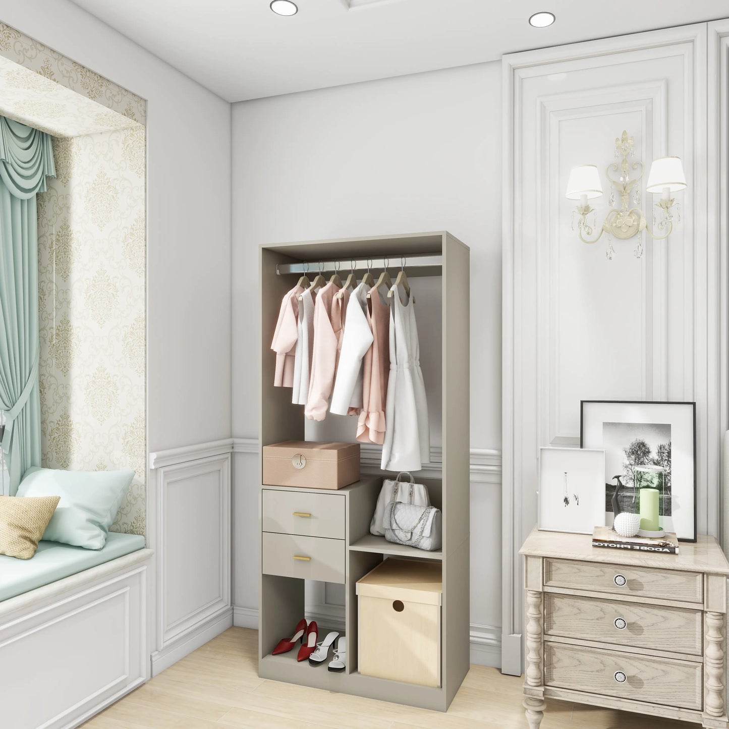 Style Loft Collection Stand Alone Closet Organizer with Drawers and Shelves