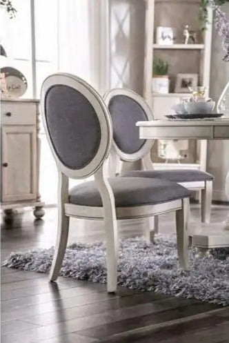 Style Loft Collection Antique White and Grey Side Chairs Set Of 2