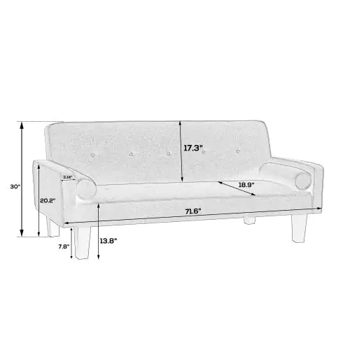 Style Loft Collection Sandstone Pull Point Tufted Button Sofa
