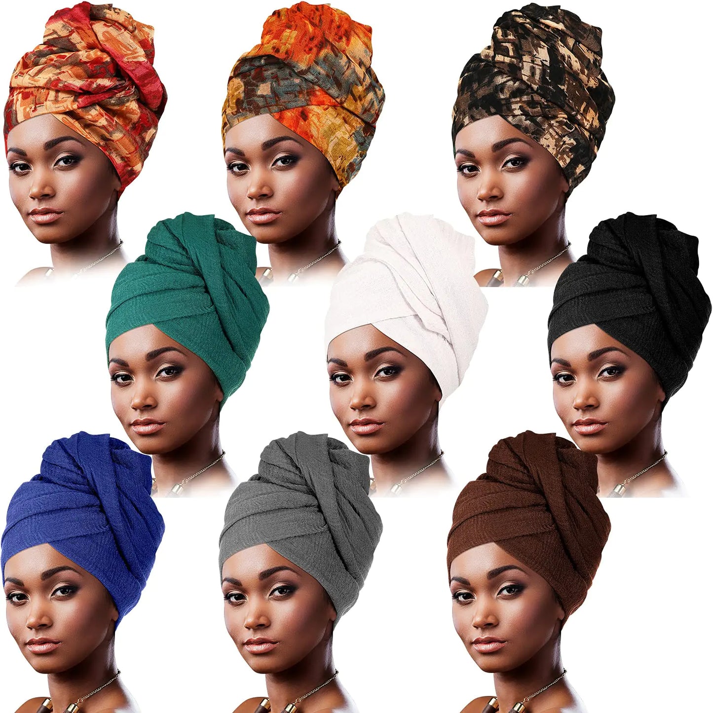 Style Loft Collection 9-Piece Turban Head Scarves