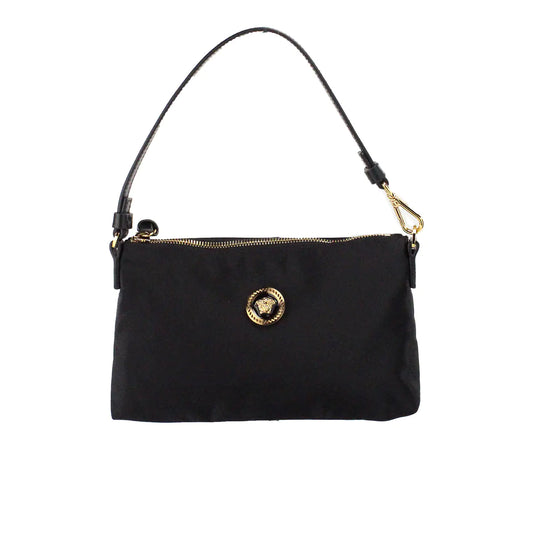 Style Loft Collection x Versace Small Flat Black Medusa Coin Nylon Fabric Pouch