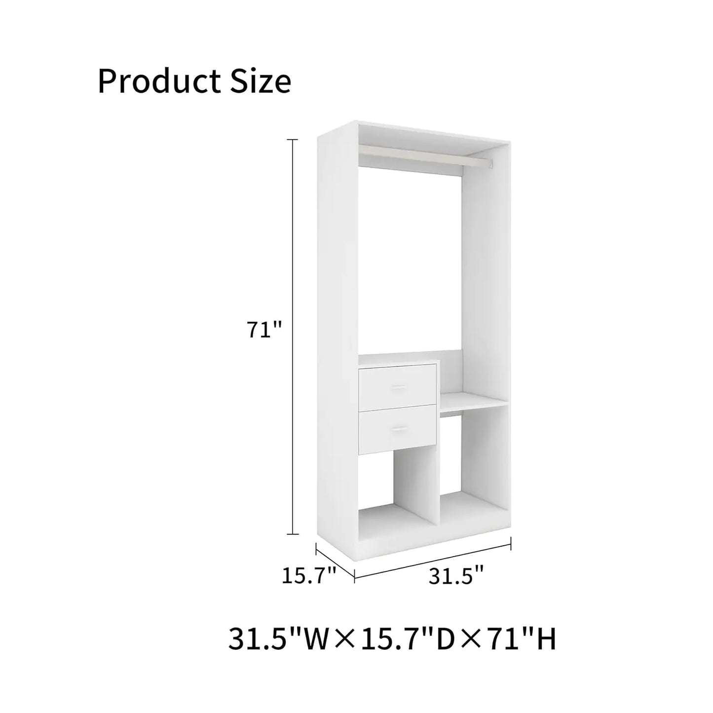 Style Loft Collection Stand Alone Closet Organizer with Drawers and Shelves