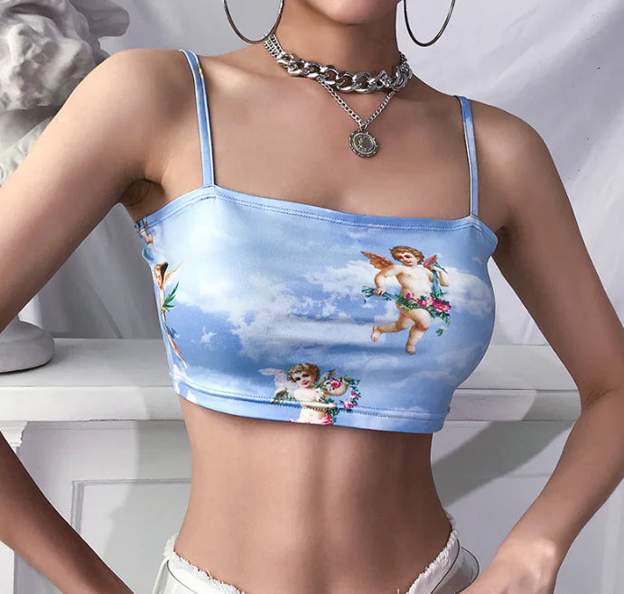Style Loft Collection Rose Angels Cropped Tank Top