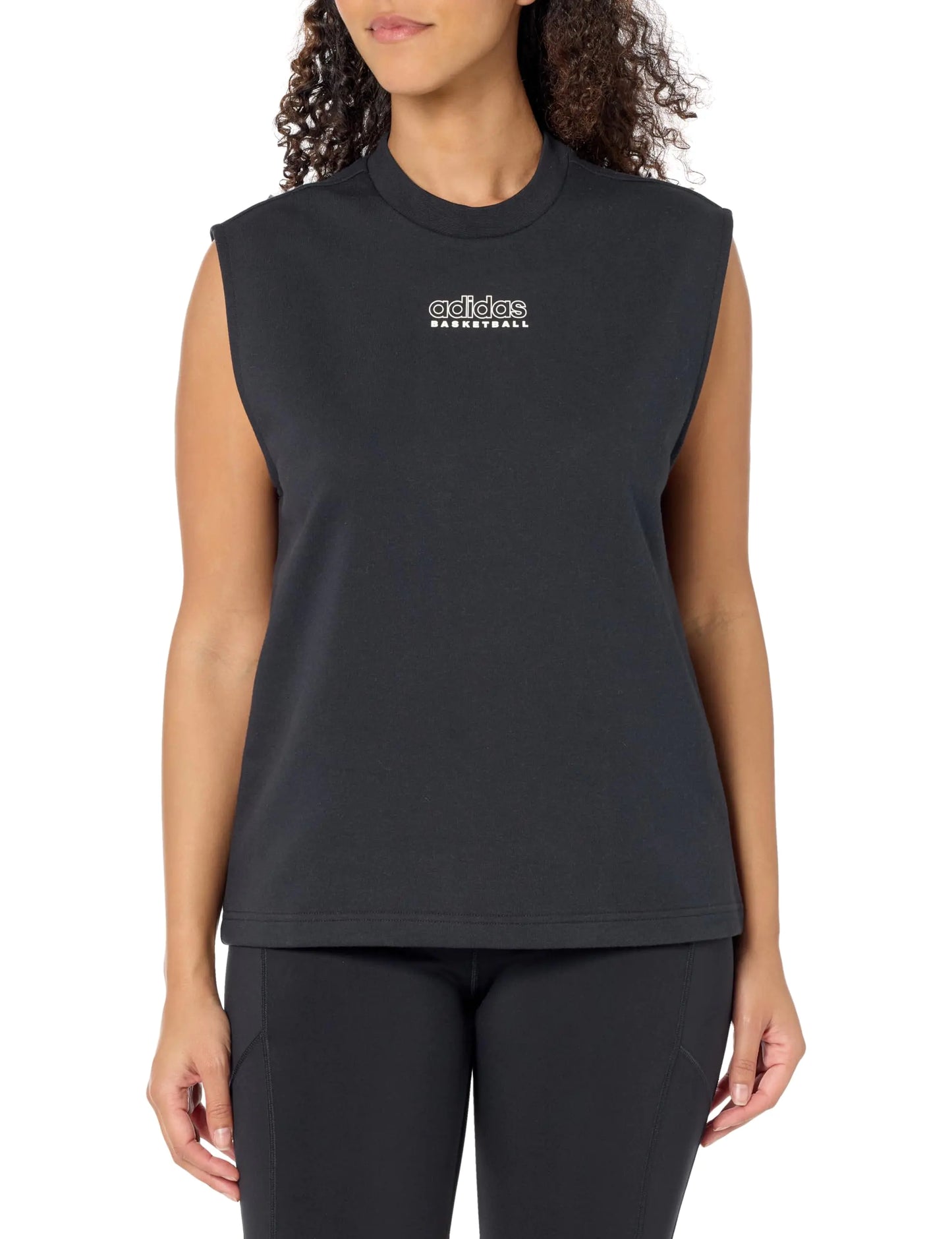 Style Loft Collection x adidas Select Sleeveless Top Black/White, Size Medium