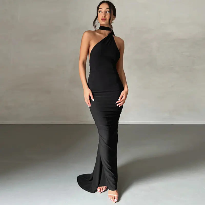 Style Loft Collection A Night In Paris Slim Backless Trailing Dress