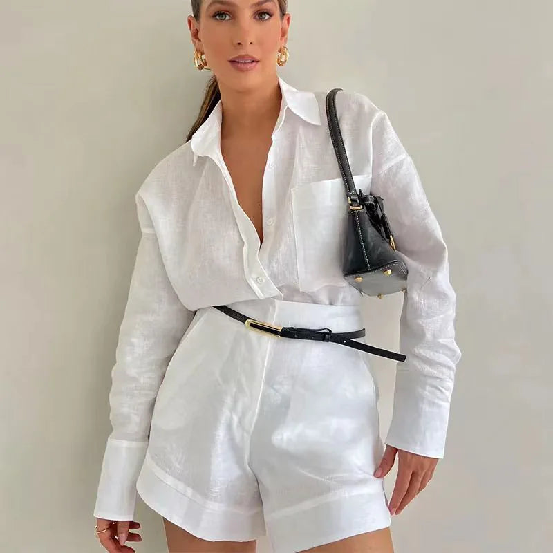 Style Loft Collection Sassy and Classy Long-Sleeve Shorts Set